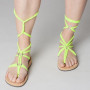 Зелени връзки електрик, за сандали (снимка)